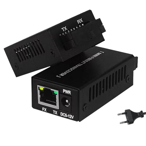 Ujjdwiurgh 10/100M Mini-Glasfaser-Medienkonverter Fibra Optic 20KM SC-Anschluss Singlemode 155 Mbit/S Glasfaser-Transceiver Schwarz EU-Stecker 1Set Ujjdwiurgh 10/100M Mini-Glasfaser-Medienkonverter Fibra Optic 20KM SC-Anschluss Singlemode 155 Mbit/S Glasfaser-Transceiver Schwarz EU-Stecker 1Set von Ujjdwiurgh