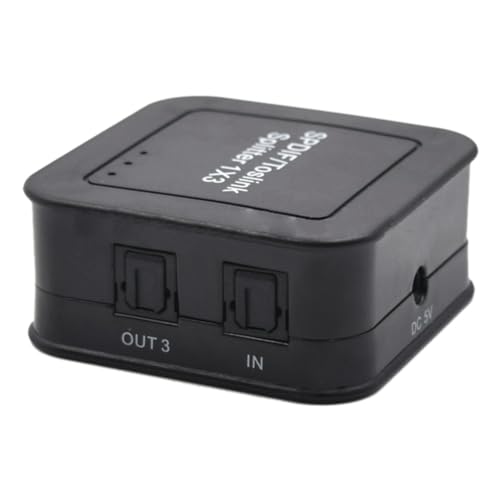 Ujjdwiurgh 1X3 Optischer Audio-Splitter, SPDIF-TOSLINK-Glasfaser-Audioverteiler, 1-In-3-Out-Design, für Blue-Ray-DVD-HDTV, Einfache Installation, EU-Stecker Ujjdwiurgh 1X3 Optischer Audio-Splitter, SPDIF-TOSLINK-Glasfaser-Audioverteiler, 1-In-3-Out-Design, für Blue-Ray-DVD-HDTV, Einfache Installation, EU-Stecker von Ujjdwiurgh