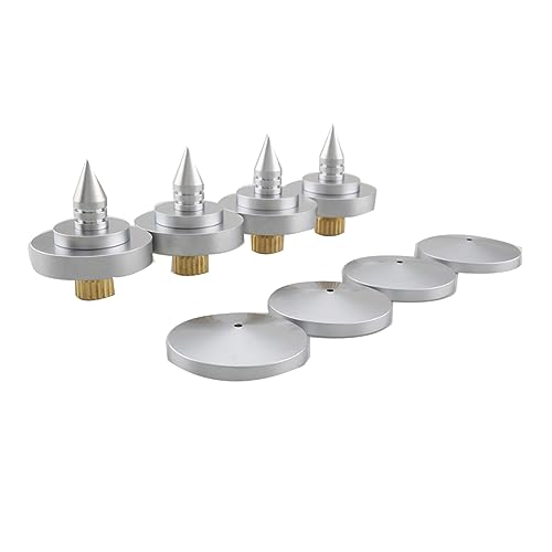 Ujjdwiurgh 4 Stück Lautsprecher-Spike-Isolationsfüße, Messingkegel, Plattenspieler-Verstärker, Silberne Metall-HiFi-Lautsprecherständerfüße, Fußpolster Ujjdwiurgh 4 Stück Lautsprecher-Spike-Isolationsfüße, Messingkegel, Plattenspieler-Verstärker, Silberne Metall-HiFi-Lautsprecherständerfüße, Fußpolster von Ujjdwiurgh