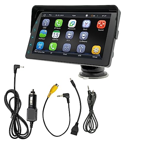 Ujjdwiurgh 7-Auto-Touchscreen, Kabellos, CarPlay, Android, Tragbares Autoradio, Bluetooth, MP5, Multimedia-Host + Taste von Ujjdwiurgh
