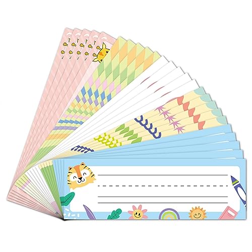 Ujjdwiurgh 75Pcs Übungsbuch Etiketten Namensschild, Beschreibbar, Selbstklebende Aufkleber Aus Klebepapier von Ujjdwiurgh