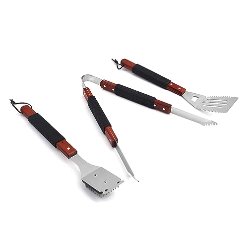 Ujjdwiurgh Grillspatel, Reinigungsbürste, Grillclip-Set, Edelstahl-Gummi und Kunststoffhülse, Holzgriff, Grill-Set Ujjdwiurgh Grillspatel, Reinigungsbürste, Grillclip-Set, Edelstahl-Gummi und Kunststoffhülse, Holzgriff, Grill-Set von Ujjdwiurgh