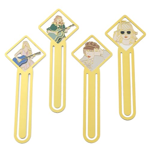 Ujjdwiurgh Lesezeichen, Metall-Lesezeichen, Geschenke, Buchzubehör, Ornamente für Mädchen und Frauen, Merchandise-Artikel für Musikfans, 4 Stück Ujjdwiurgh Lesezeichen, Metall-Lesezeichen, Geschenke, Buchzubehör, Ornamente für Mädchen und Frauen, Merchandise-Artikel für Musikfans, 4 Stück von Ujjdwiurgh