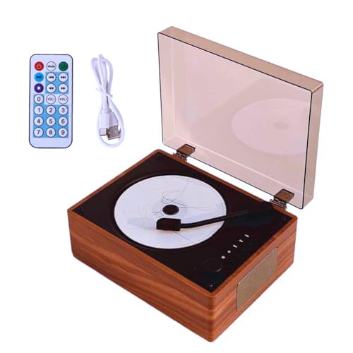Ujjdwiurgh Tragbarer Wiederaufladbarer Bluetooth-Lautsprecher Retro Wiederaufladbarer CD-Player Fernbedienung, Tastensteuerung Licht Luxus Retro Wireless und Kabelgebundene Verbindung Ujjdwiurgh Tragbarer Wiederaufladbarer Bluetooth-Lautsprecher Retro Wiederaufladbarer CD-Player Fernbedienung, Tastensteuerung Licht Luxus Retro Wireless und Kabelgebundene Verbindung von Ujjdwiurgh