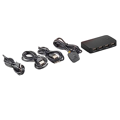 Ujjdwiurgh USB-Umschalter, Gemeinsam Genutzter Controller-Hub-Adapter, USB 2 Eingänge, 4 Ausgänge für Laptop, Drucker, Tastatur, Maus, Monitor von Ujjdwiurgh