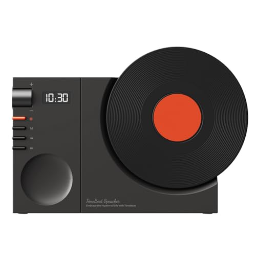 Ujjdwiurgh Vinyl-Bluetooth-Lautsprecher, Retro, Hochwertig, Mini-Audio, Tragbarer Uhrenlautsprecher, Unterstützt TF-Karte/AUX, Langlebig, Einfach zu Bedienen, Schwarz Ujjdwiurgh Vinyl-Bluetooth-Lautsprecher, Retro, Hochwertig, Mini-Audio, Tragbarer Uhrenlautsprecher, Unterstützt TF-Karte/AUX, Langlebig, Einfach zu Bedienen, Schwarz von Ujjdwiurgh