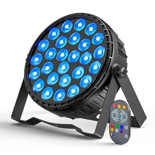 Ukfog 216W LED Par Scheinwerfer, 27 x 8W RGBW LED Par Strahler DMX Discolicht mit Fernbedienung 6 Modi Effektstrahler Partylicht für DJ, Party, Show, Weihnachten, Halloween, Hochzeit von Ukfog
