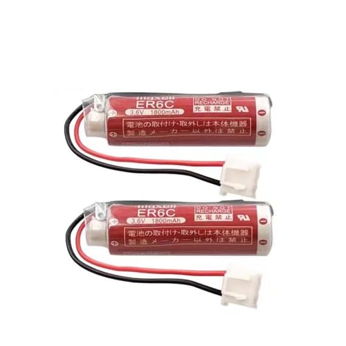 Ukkipower 2 Pieces 3.6V 1800mAh ER6C AA PLC Ersatz Akku kompatibel mit Mitsubishi FX FX2N-48MT FX2N-128MR F2-40BL von Ukkipower