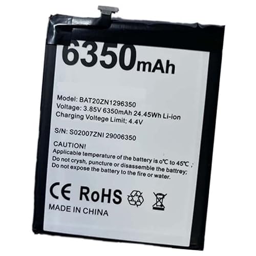 Ukkipower 3.85V 6350mAh Ersatz Doogee S96 Pro Akku Kompatibel mit DOO-gee S96 Pro BAT20ZN1296350 Smartphone Batterie von Ukkipower