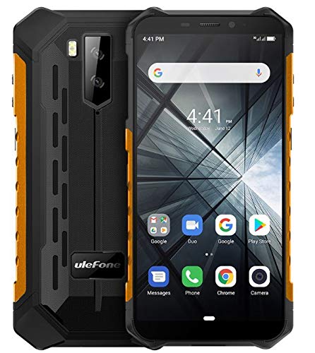 (2019) Ulefone Armor X3 Outdoor Handy mit Unterwassermodus, Android 9.0 5.5 ”IP68 / IP69K Smartphone, Dual-SIM, 2 GB RAM 32 GB ROM, 8MP + 5MP + 2MP, 5000 mAh Akku, Gesichts Entsperrung GPS Orange von Ulefone