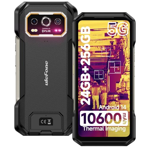 10600mAh Ulefone Armor 27T Pro 5G Outdoor Handy Ohne Vertrag, Android 14 12GB+256GB 6,78" FHD+ 120Hz Wärmebildanzeige 50MP+64MP Nachtsicht 33W 5G Dual SIM/OTG/NFC/GPS/IP69K Baustellenhandy von Ulefone