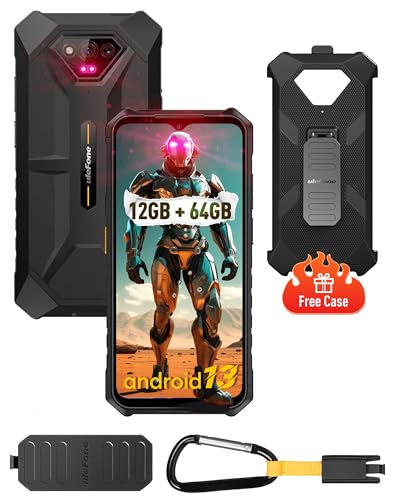 Ulefone 12 GB + 64 GB Handys, bruchsicher, Armor X13, 6,52 Zoll, Android 14, 50 MP + 24 MP Nachtsicht, 6320 mAh, stoßfest, wasserdicht, 4G Dual Nano SIM/NFC/Telefon, wasserdicht, Schwarz Ulefone 12 GB + 64 GB Handys, bruchsicher, Armor X13, 6,52 Zoll, Android 14, 50 MP + 24 MP Nachtsicht, 6320 mAh, stoßfest, wasserdicht, 4G Dual Nano SIM/NFC/Telefon, wasserdicht, Schwarz von Ulefone