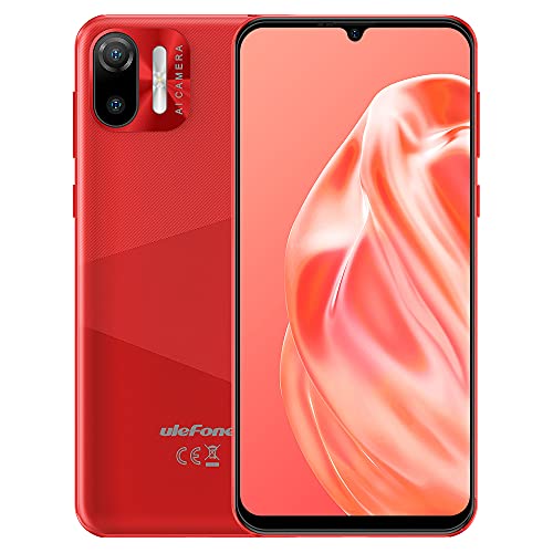 Ulefone 3G Smartphone ohne Vertrag, Note 6, 8,5mm Ultra Dünn DUAL-SIM-Handy, 6,1'' HD+ Bildschirm, 3-Karten Slot Design, Android 11 Go, 1GB + 32GB, 2MP+5MP Kamera, Gesichts Entsperrung GPS Rot von Ulefone