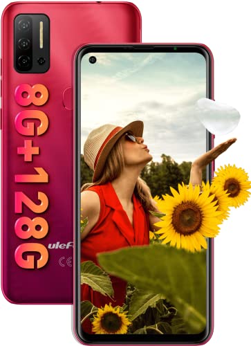 Ulefone Android 11 Smartphone ohne Vertrag, Note 11P 4G Handy, Helio P60 Octa-Core 8GB+128GB, Dual-SIM + Dedizierte 2TB SD-Erweiterung, 48MP Quad-Kamera,6,55’’ HD+ Bildschirm, Fingerabdruck Rot von Ulefone