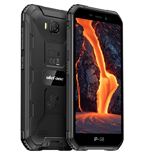 Ulefone Android 12 4G Outdoor Smartphone Ohne Vertrag, Armor X6 Pro, Quad-Core 4GB+32GB, 5.0" IP68 Robust Handy, Dual SIM, 13MP Unterwasser-Dual-Kamera, 4000mAh, Gesichts Entsperrung, NFC FM Schwarz von Ulefone