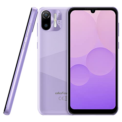 Ulefone Android 12 Smartphone ohne Vertrag, Note 6T, 3GB + 64GB, 8,5mm Ultra Dünn 4G DUAL-SIM-Handy, 6,1'' HD+ Bildschirm, 3-Karten Slot Design, 13MP+5MP Kamera, Gesichts Entsperrung GPS Lila von Ulefone