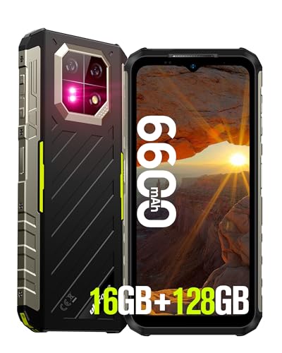 Ulefone Armor 22(128GB) Outdoor Handy Android 14 mit 64MP+64MP Nachtsicht-Kamera 6600mAh/33W Smartphone 16GB RAM/SD-512GB, IP68 Wasserdicht, Stoßfest Display 6.58” FHD+ 120Hz 4G Dual SIM/NFC/GPS/Grün von Ulefone