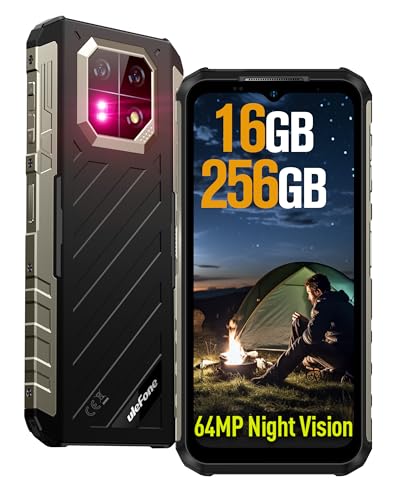 Ulefone Armor 22(256GB) Outdoor Smartphone 16GB RAM/SD-512GB Android 14 mit 64MP+64MP Nachtsicht, 6600mAh, IP68K Wasserdicht & Sturzfest Handy ohne Vertrag Display 6.58” FHD+ 120Hz 4G Dual SIM/NFC/GPS von Ulefone