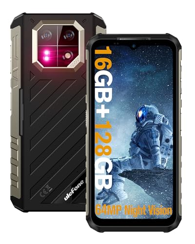 Ulefone Armor 22 Outdoor Handy Ohne Vertrag, 16GB+128GB+512GB Outdoor Smartphone, Android 13 Handy, 64MP Nachtsicht Kamera, 6600mAh Akku, 6.58 Zoll Display, Dual SIM 4G/NFC/GPS/OTG - Schwarz von Ulefone