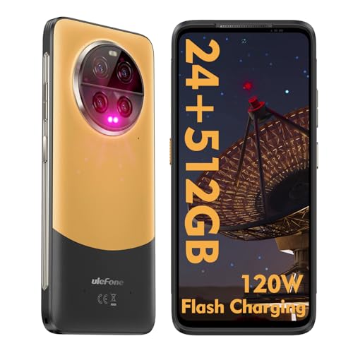 Ulefone Armor 23 Ultra Outdoor Handy 5G Zwei-Wege-Satellitennachrichten Smartphone 24GB + 512GB 5280mAh Akku, 6.78 Zoll FHD+ 120Hz, Android 13, 50MP+50MP+64MP+50MP Kamera, NFC/OTG Orange von Ulefone