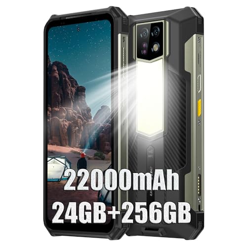 Ulefone Armor 24 24GB+256GB Outdoor Handy ohne Vertrag, Android 13 Outdoor Smartphone ohne Vertrag, 22000mAh 66W, 64MP Nachtsichtkamera IR, 6.78" FHD+, 1000Lumen LED Licht, Dual 4G LTE/NFC/GPS/OTG von Ulefone