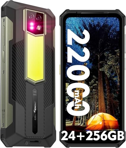 Ulefone Armor 24 Outdoor Smartphone Android 14 OS 24+256GB/SD-2TB, 22000mAh Akku 1000LM Camping Licht Outdoor Handy Octa-Core, 6,78 FHD+ 120Hz Display, 64MP+64MP Kamera IP68 NFC/OTG/GPS 4G Dual SIM von Ulefone