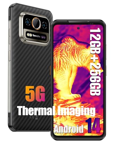 Ulefone Armor 25T Pro Wärmebildkamera 5G Outdoor Handy Ohne Vertrag,Android 14 12GB+256GB 6,78" FHD+ 120Hz 50MP+64MP Nachtsicht 6500mAh 33W 5G Dual SIM/OTG/NFC/GPS/IP69K Baustellenhandy von Ulefone