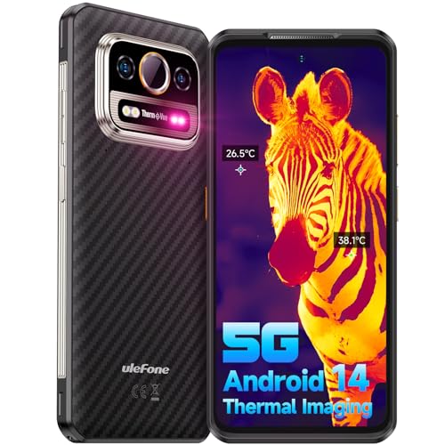 Ulefone Armor 25T Pro 5G Wärmebildkamera Outdoor Handy, 256GB+12GB/2TB Dimensity 6300 Android 14 50MP+64MP Nachtsicht 33W/6500mAh 6,78” 120Hz IP68 Smartphone Dual SIM Fingerabdruck NFC 2-Jahr Garantie von Ulefone