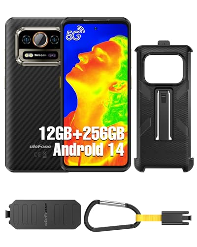 Ulefone Armor 25T Pro Outdoor Handy 5G Android 14 Smartphone 12GB + 256GB/SD-2TB 6500mAh Akku, 6.78 Zoll FHD+ 120Hz mit Wärmebildkamera, 64MP+50MP Kamera, unterstützt 33W Schnellladung GPS/NFC/OTG von Ulefone