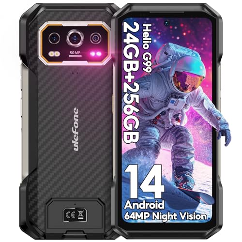 Ulefone Armor 27 Outdoor Handy, 12GB+256GB/2TB Helio G99 Octa-Core Android 14 50MP+64MP Nachtsicht 10600mAh/33W 6,78” 120Hz IP68 wasserdicht Smartphone Dual 4G SIM Fingerabdruck ID NFC 2Jahr Garantie von Ulefone
