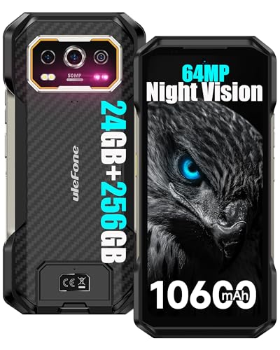 Ulefone Armor 27 Outdoor Handy Android 14 Smartphone 64MP+50MP+50MP+32MP Kamera 24GB + 256GB/SD-2TB 10600mAh Akku, 6.78 Zoll FHD+ 120Hz, unterstützt 33W Schnellladung 4G Dual SIM GPS/NFC/OTG von Ulefone