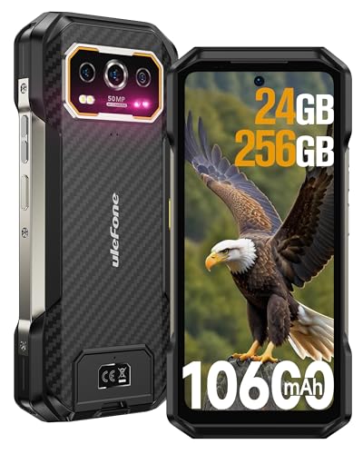 Ulefone Armor 27 Outdoor Smartphone, Android 14 Handys, 24GB+256GB/SD-2TB Outdoor Handy 10600 mAh/33W, 64MP+50MP+50MP+32MP Kamera mit 6.78 Zoll FHD+ 120Hz，IP68/69K 4G Dual SIM Handy/Volte/NFC/OTG/GPS von Ulefone