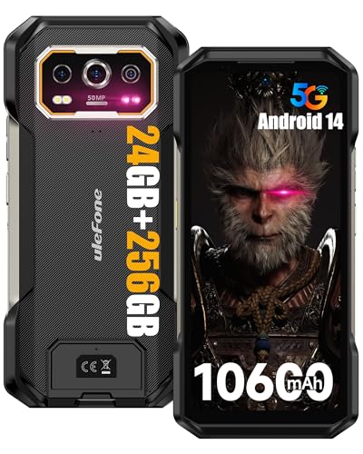 Ulefone Armor 27 Pro Outdoor Handy 5G Android 14 Smartphone 64MP+50MP+50MP+32MP Kamera 24GB + 256GB/SD-2TB 10600mAh Akku, 6.78 Zoll FHD+ 120Hz, unterstützt 33W Schnellladung GPS/NFC/OTG von Ulefone