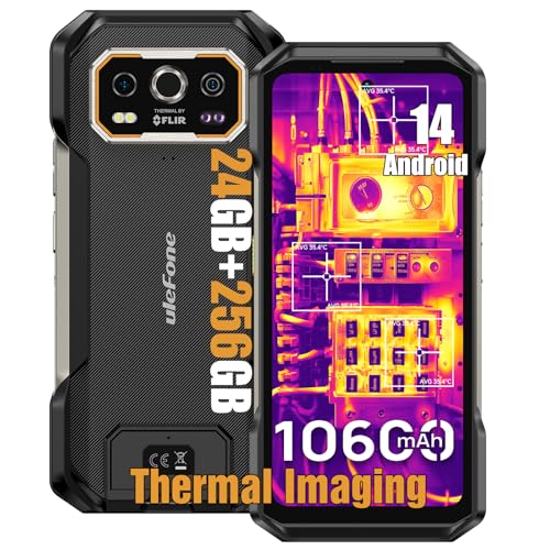 Ulefone Armor 27T Outdoor Smartphone Android 14 Handy 24GB + 256GB/SD-2TB 10600mAh Akku, 6.78 Zoll FHD+ 120Hz mit Wärmebildkamera, 64MP+50MP Kamera, unterstützt 33W Schnellladung 4G/GPS/NFC/OTG von Ulefone