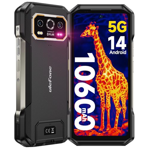 Ulefone Armor 27T Pro 5G Outdoor Handy Wärmebildkamera,12GB+256GB/2TB 10600mAh/33W Dimensity 6300 Android 14 50MP+64MP Nachtsicht 6,78” 120Hz IP68 Smartphone Dual SIM Fingerabdruck NFC 2-Jahr Garantie von Ulefone