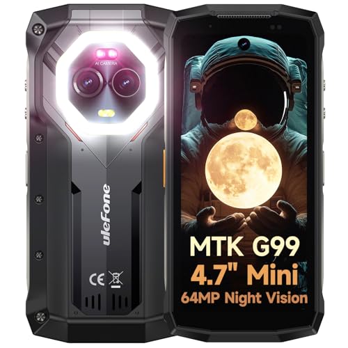 Ulefone Armor Mini 20 Outdoor Handy Ohne Vertrag Android 14, 4.7'' HD+ Baustellenhandy, 16GB+256GB/SD-2TB Mini Outdoor Smartphone, 64MP Nachtsicht+50MP, 6200mAh/33W, 4G Dual SIM Handy IP68/NFC/OTG/GPS von Ulefone