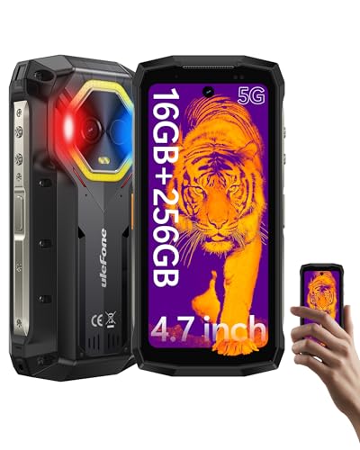 Ulefone Armor Mini 20T Pro 5G Outdoor Handy Ohne Vertrag, 4.7'' Wärmebildkamera Android 14 16GB+256GB 50MP+32MP 6200mAh 33W IP68/IP69K Outdoor Smartphone Ohne Vertrag 5G Dual SIM/NFC/GPS von Ulefone