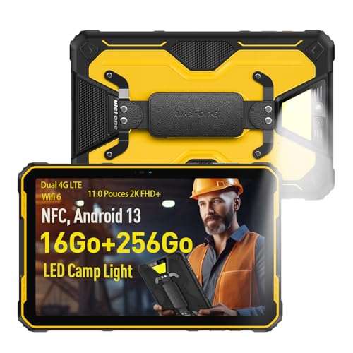 Ulefone Armor Pad 2 Tablet, Touchscreen, 750 lm, Campinglampe, 11,0 Zoll, 2,4 K FHD+, Android 13, 18600 mAh 33 W, 16 GB + 256 GB (TF 2 TB) IP68 Tablet, 48 MP + 16 MP, solide von Ulefone