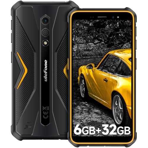 Ulefone Armor X12 Outdoor Smartphone Android 13 Go 6GB + 32GB/256GB SD 4860mAh 5,45'' HD+ 13MP+8MP IP68 Robustes Handy ohne vertrag Baustellenhandy 4G Dual SIM NFC Face ID GPS 2 Jahre Garantie -Orange von Ulefone