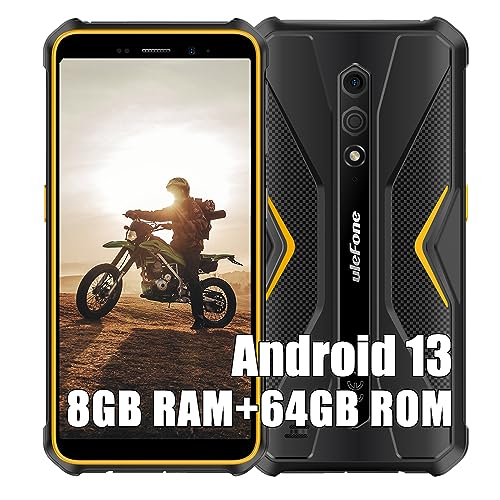 Ulefone Armor X12 Pro Outdoor Handys ohne Vertrag, MTK G36 8GB+64GB Outdoor Smartphone Android 13, 13MP+8MP, 5.45" HD+, 4860mAh Akku, IP68 Handy ohne Vertrag, Dual SIM 4G NFC OTG GPS FM, Orange von Ulefone
