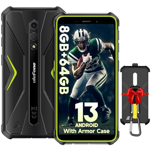 Ulefone Armor X12 Pro Outdoor Smartphone 8GB + 64GB/256GB SD, Octa Core Android 13 4860mAh 13MP+8MP 5,45'' HD+ IP69K Wasserdicht Handy ohne vertrag 4G Dual SIM Face ID NFC GPS - 2 Jahre Garantie Grün von Ulefone