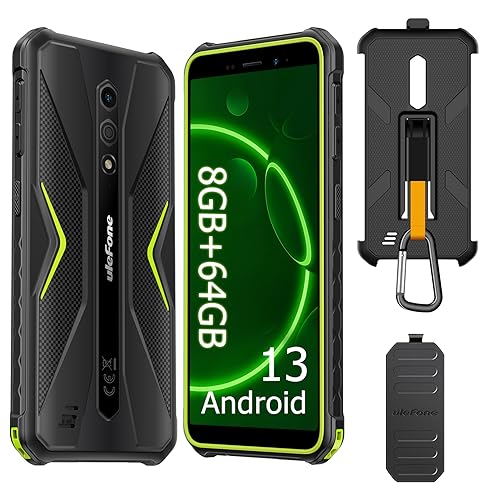 Ulefone Armor X12 Pro & Schutzhülle, 8GB+64GB Outdoor Smartphone, Android 13 8-Core 4860mAh, 13MP+8MP Kamera NFC/OTG/Face ID/4G Dual Nano SIM Outdoor Handy Grün Ulefone Armor X12 Pro & Schutzhülle, 8GB+64GB Outdoor Smartphone, Android 13 8-Core 4860mAh, 13MP+8MP Kamera NFC/OTG/Face ID/4G Dual Nano SIM Outdoor Handy Grün von Ulefone