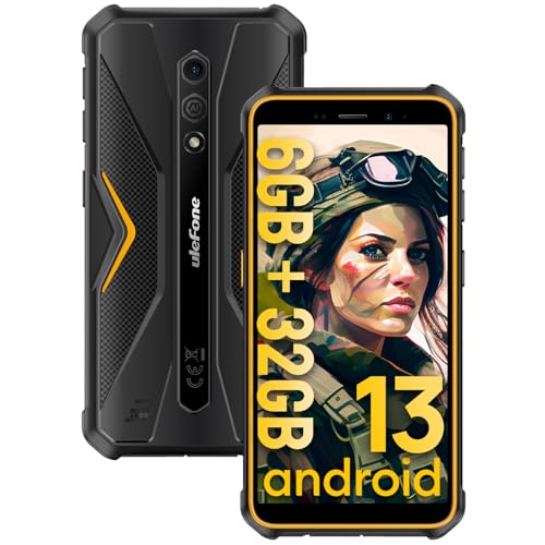 Ulefone Armor X12 Unzerbrechliches Telefon, 6 GB + 32 GB + 256 GB, erweiterbar Rugged Smartphone, Android 13 GO, 4860 mAh, Akku für Mobiltelefone, 13 MP + 8 MP, 5,45 Zoll HD+, IP68/WIFI 5G/NFC/OTG, von Ulefone