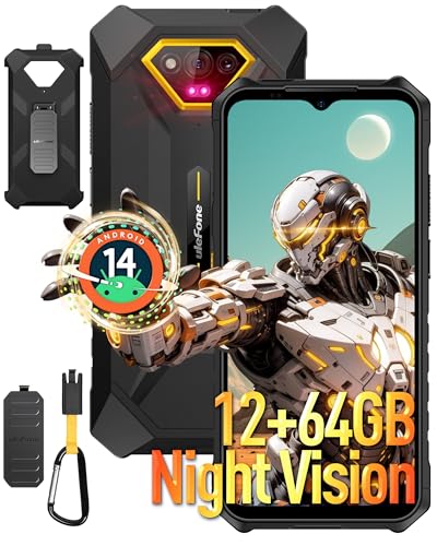 Ulefone Armor X13 Outdoor Handy Android 14, 12GB+64GB/SD-256GB, Octa Core, 50MP+24MP Nachtsicht, 6320mAh Akku, 6,52" HD+, Outdoor Smartphone 4G Dual SIM, Face ID/NFC/GPS 2 Jahre Garantie Orange von Ulefone