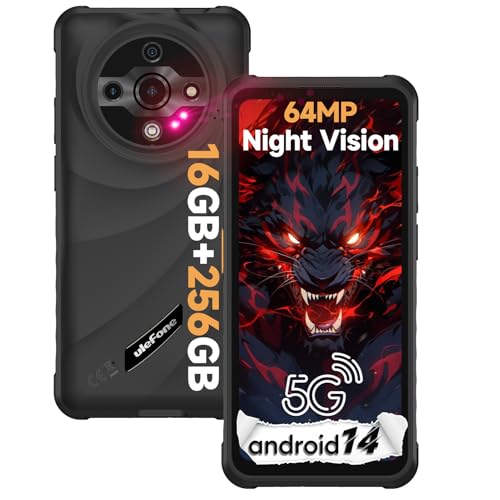 Ulefone Armor X31 Pro 5G Outdoor Handy, 16GB+256GB/2TB Android 14 Rugged Smartphone, 6050mAh, 64MP+25MP Nachtsicht, 120Hz 6,56 Zoll FHD+ Display, Dual SIM/Fingerabdruck/Okta-Kern/GPS/NFC/OTG Schwarz von Ulefone