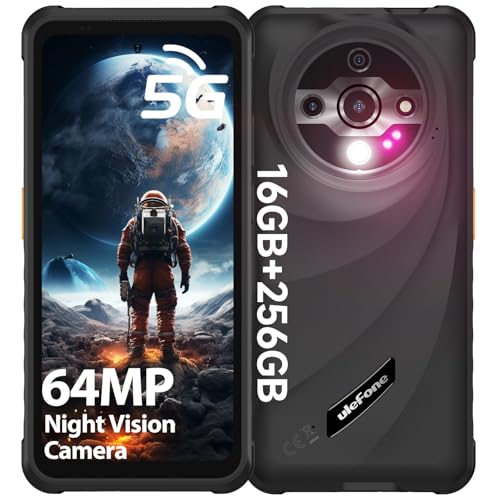 Ulefone Armor X31 Pro 5G Outdoor Handy 16GB+256GB/2TB, Dimensity Android 14 64MP Hauptkamera +25MP Nachtsicht 6,56” 120Hz 6050mAh IP68 Smartphone Dual SIM Fingerabdruck NFC 2Jahr Garantie-Schwarz von Ulefone