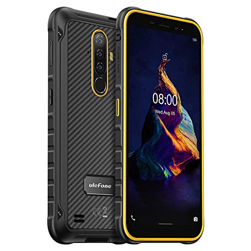 Ulefone Armor X8 Outdoor Smartphone ohne Vertrag, 4GB+64GB, 256GB Externe SD, Android 10 Handy IP68 Wasserdicht, 13MP Dreifachkamera Unterwasser, 5080mAh Akku, NFC-Fingerabdruck, 5,7’’ HD+ Orange von Ulefone