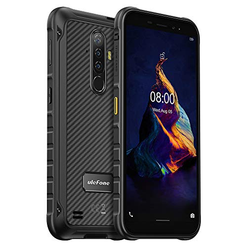 Ulefone Armor X8 Outdoor Smartphone ohne Vertrag, 4GB+64GB, 256GB Externe SD, Android 10 Handy IP68 Wasserdicht, 13MP Dreifachkamera Unterwasser, 5080mAh Akku, NFC-Fingerabdruck, 5,7’’ HD+ Schwarz von Ulefone