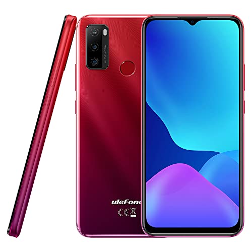 Ulefone Note 10P Smartphone ohne Vertrag, 3GB RAM 128GB ROM, 13MP Triple-Rückfahrkamera, DUAL-SIM 4G Handy, 6,5’’ HD+, 3 Kartensteckplätzen, Android 11, 5500-mAh-Akku, Fingerabdruck Rot von Ulefone