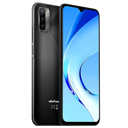 Ulefone Note 12 Smartphone ohne Vertrag, 4GB + 128GB, 7700mAh Massiver Akku DUAL-SIM-4G Handy, 6,82'' HD+, 3-Karten Slot Design, Android 11, 13MP Triple Kamera, Gesichts Entsperrung GPS Schwarz von Ulefone